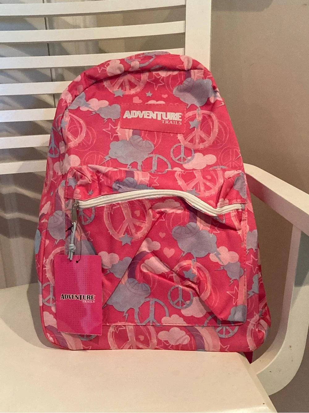 Kids Pink Peace Signs & Sky Backpack